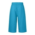 thumbnail image 5 of Linen Capri Pants for Women, Audhol Women's Pajamas Autumn and Winter Long Sleeve Pajama Pants Home Suit Can Be Worn Outside Capris for Seniors Sky Blue 2XL, 5 of 7