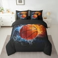 thumbnail image 3 of Manfei Basketball Game 7-Piece Bedding Comforter Set,Ball Sport King Bedding Sets,Orange Blue Black Bed Sheets For Girls Kids,Super Cozy Room Decor Reversible, 3 of 9