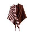 thumbnail image 1 of Chal de rayas de poliéster para mujer, cárdigan de moda para vestidos de clima frío marrón oscuro y rosa, 1 of 8