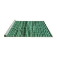 thumbnail image 2 of Ahgly Company Machine Washable Indoor Square Abstract Turquoise Blue Modern Area Rugs, 5' Square, 2 of 4
