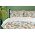 thumbnail image 4 of Ambesonne Animal Duvet Cover Sets, Fox in the Winter Forest, 2-King, Pale Sage Green Orange, 4 of 7