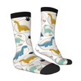 thumbnail image 3 of Uemuo Cute Dinosaurs Pattern Women's Crew Socks, Soft Durable Breathable Moisture-Wicking with Odor Control Cotton socks, 3 of 9