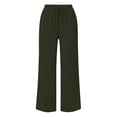 thumbnail image 5 of Tqcoqu Womens Casual Pants Loose High Waist Cropped Palazzo Beach Pants Summer Outfits 2026 Trendy,Army Green Women's S-XXL, 5 of 7