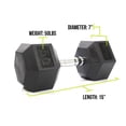 thumbnail image 5 of Mega Fitness Haltère Hexagonal en Caoutchouc 50 lb Poignée Moletée Simple Gym à Domicile, 5 of 5