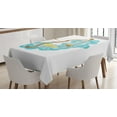 thumbnail image 1 of Zodiac Sagittarius Tablecloth, Astrology Themed Cartoon with Bow and Arrow on Clouds, Rectangular Table Cover for Dining Room Kitchen, 60 X 90 Inches, Pale Blue Gold Pale Yellow, by Ambesonne, 1 of 3