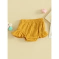 thumbnail image 3 of FEORJGP Toddler Girls Summer Bottom 3M 6M 1T 2T 3T Infant Soft Casual Ruched Shorts Solid Color Elastic Band Ruffle Shorts Cute Daily Clothes, 3 of 9