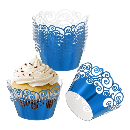 Uxcell Cupcake Wrappers Paper 50 Pack Baking Cups Standard Cloud Decoration Pink Reflective Blue