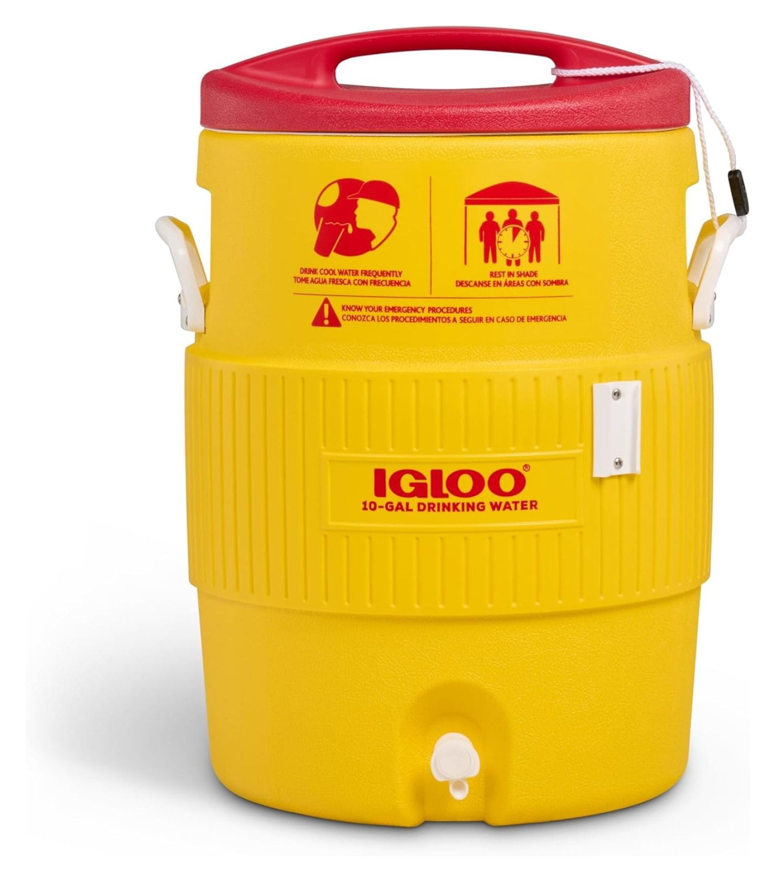 385-4101 400 Series Coolers, 10 gal, Red/Yellow