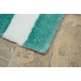 thumbnail image 4 of Garland Rug Beach Stripe Washable Bath Rug Set, 2 Piece Set (17"x24" Bath Rug, & 21"x34" Bath Rug) Sea Foam/White, 4 of 5