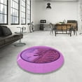 thumbnail image 3 of Ahgly Company Indoor Rectangle Patterned Bright Neon Pink Purple Area Rugs, 8' x 12', 3 of 6
