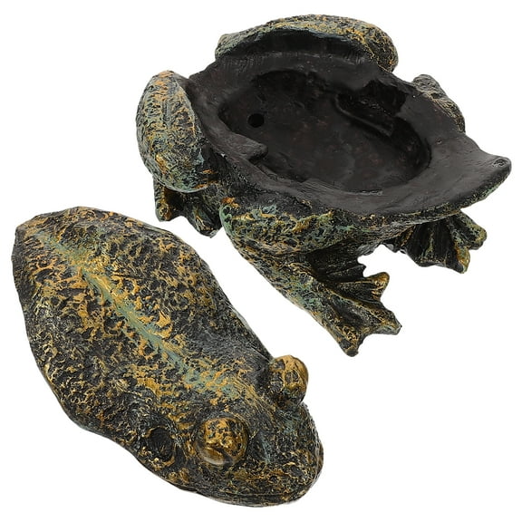 FRCOLOR  House Key Hider Fake Frog Holder Mini Hidden Safe Landscape Lock for Rock outside