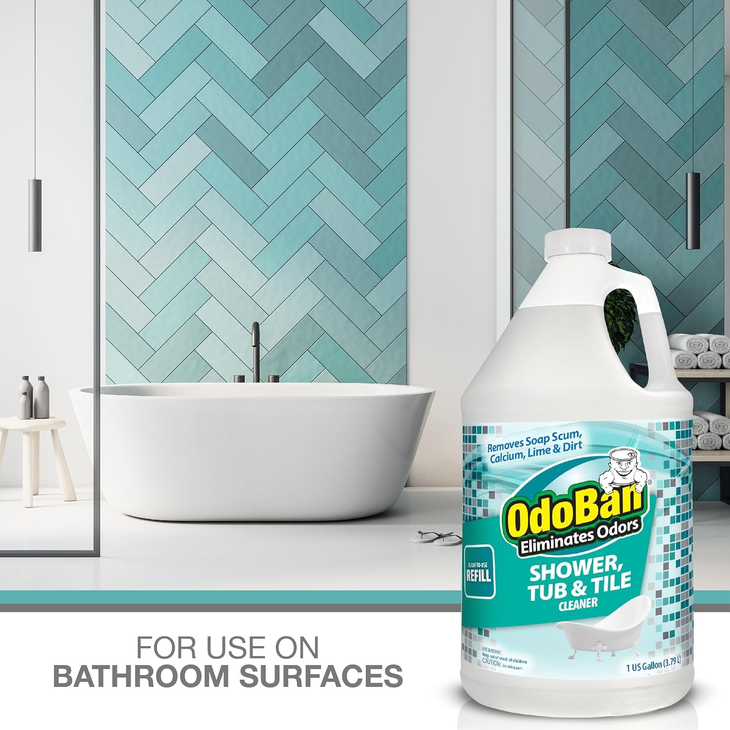 OdoBan Ready-to-Use Shower Tub & Tile Cleaner Refill, 4 Gallons