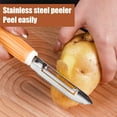 thumbnail image 4 of Multifunctional Stainless Steel Peeler Non Swivel Fruit Vegetable Peeler Utility Kitchen Tool for Pre-meal Preation (Orange), 4 of 6