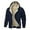 Navy, variant on Men's -Lined Hooded Winter Jacket, Windproof Warm Zip-Up Outdoor Coat, Long Sleeve Loose Casual Outerwear