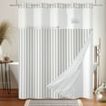 thumbnail image 4 of Mizhona Modern Minimalist No Hooks Shower Curtains with Snap in Liner White and Grey Stripes Aesthetic Hookless Fabric Bathroom Curtain，71"× 86", 4 of 5