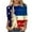 Blue, variant on Plus Size Women T Shirts 4th of July American Flag Shirt The Stars and Stripes Summer Fashion Tops T-shirt for Independence Day Crew Neck Anniversary Clothing