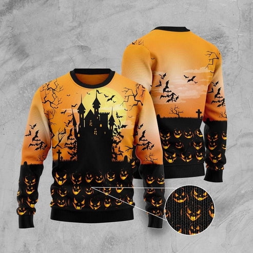 Pumpkin Town 3D Christmas Sweater, Funny Xmas Sweater, Sweater Xmas