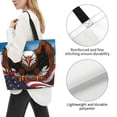 thumbnail image 3 of Balery Cartoon Bald Eagle USA Bolsa Tote Estilo Estético con Cremalleras, Bolsa de Hombro, Bolsa de Compras Grande y Plegable, 3 of 8