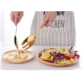 thumbnail image 5 of Large 12" Salad Servers Set Serving Spoon Fork 18/10 Stainless Steel - Gold, 5 of 5