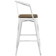 thumbnail image 3 of Modway Promenade 30" Modern Bamboo & Metal Bar Stool in Brown/White, 3 of 5
