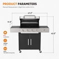 thumbnail image 3 of Patiobula 4-Burner Propane Gas Grill with Side Burner, Outdoor Grill for Patio and Camping, 3 of 11