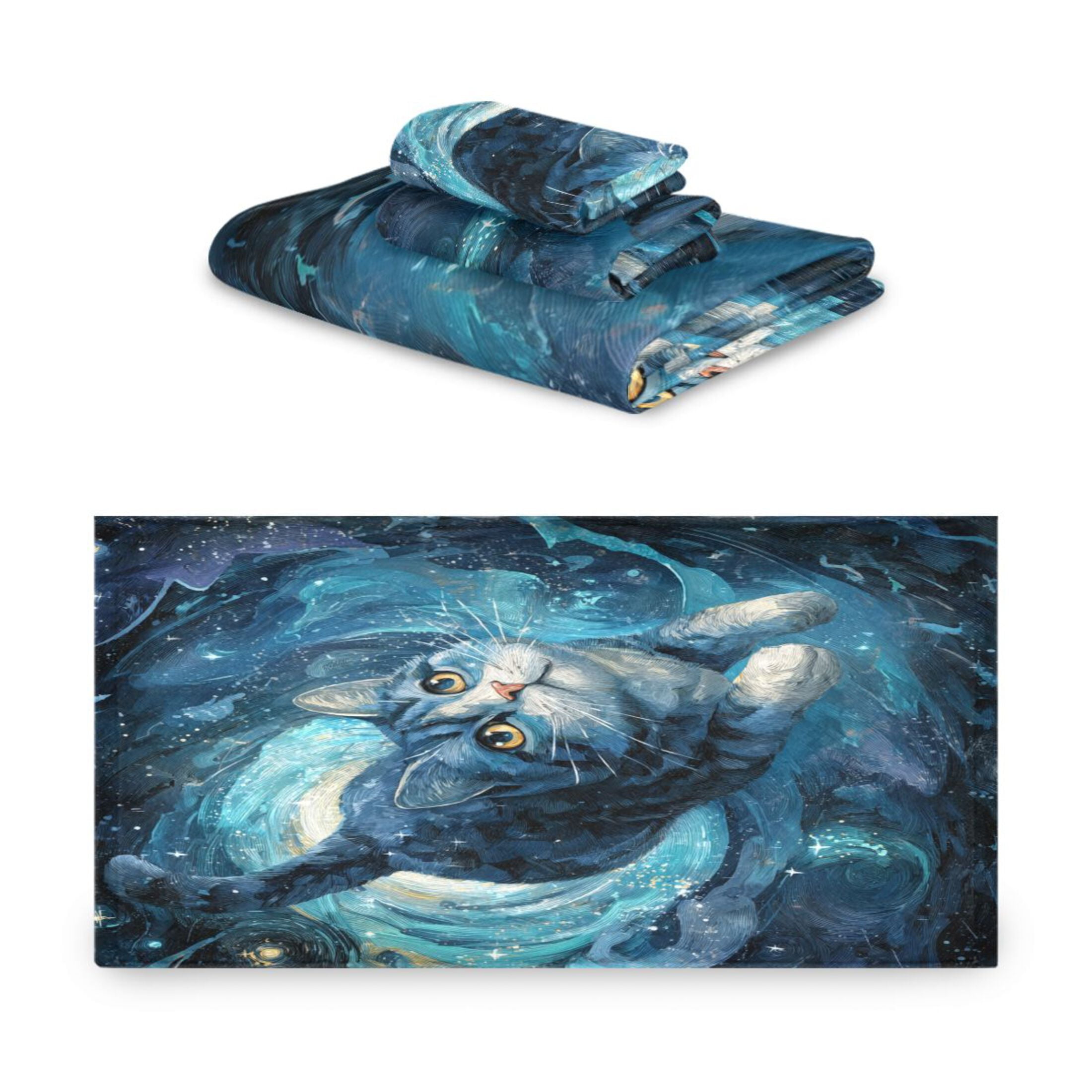 Three-Piece Towel Set Face Towel Towel Set Hand Towel Bath Towel Cotton Bath Towels Bath Towel Sets Hand Bath Towels Cute Cat