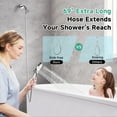 thumbnail image 4 of BRIGHT SHOWERS High Pressure Shower Head with Handheld, 9 Spray Settings Showerhead Built in Power Wash to Clean Tub and Pets, Extra Long 69" Hose, Adjustable Bracket, Chrome, 4 of 8