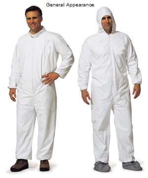 Bootie and Hood Tyvek Coverall Suit 1414 White DuPont TY122S 5XL EACH Disposable Elastic Wrist 