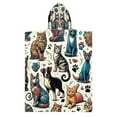 thumbnail image 2 of Kid Hooded Beach Towel inch Bath Poncho Towels Soft Absorbent Quick Dry for Boy Girl Cat and Dog Paw M, 2 of 7
