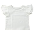thumbnail image 1 of Toddler Baby Girl Summer Basic Plain Ruffle Sleeve Cotton Tops, 1 of 4