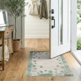 thumbnail image 2 of ODIKA 2'x3' Washable Accent Rug Pet Friendly, Bedside Mat Dog Paw Print Vintage Distressed Track Scatter Animal Design for Bedroom, Nursery, RV, 2 of 7