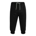 thumbnail image 3 of qucoqpe Men's Cotton Casual Shorts 3/4 Jogger Capri Pants Breathable Below Knee Short Pants with Two Pockets, 3 of 5