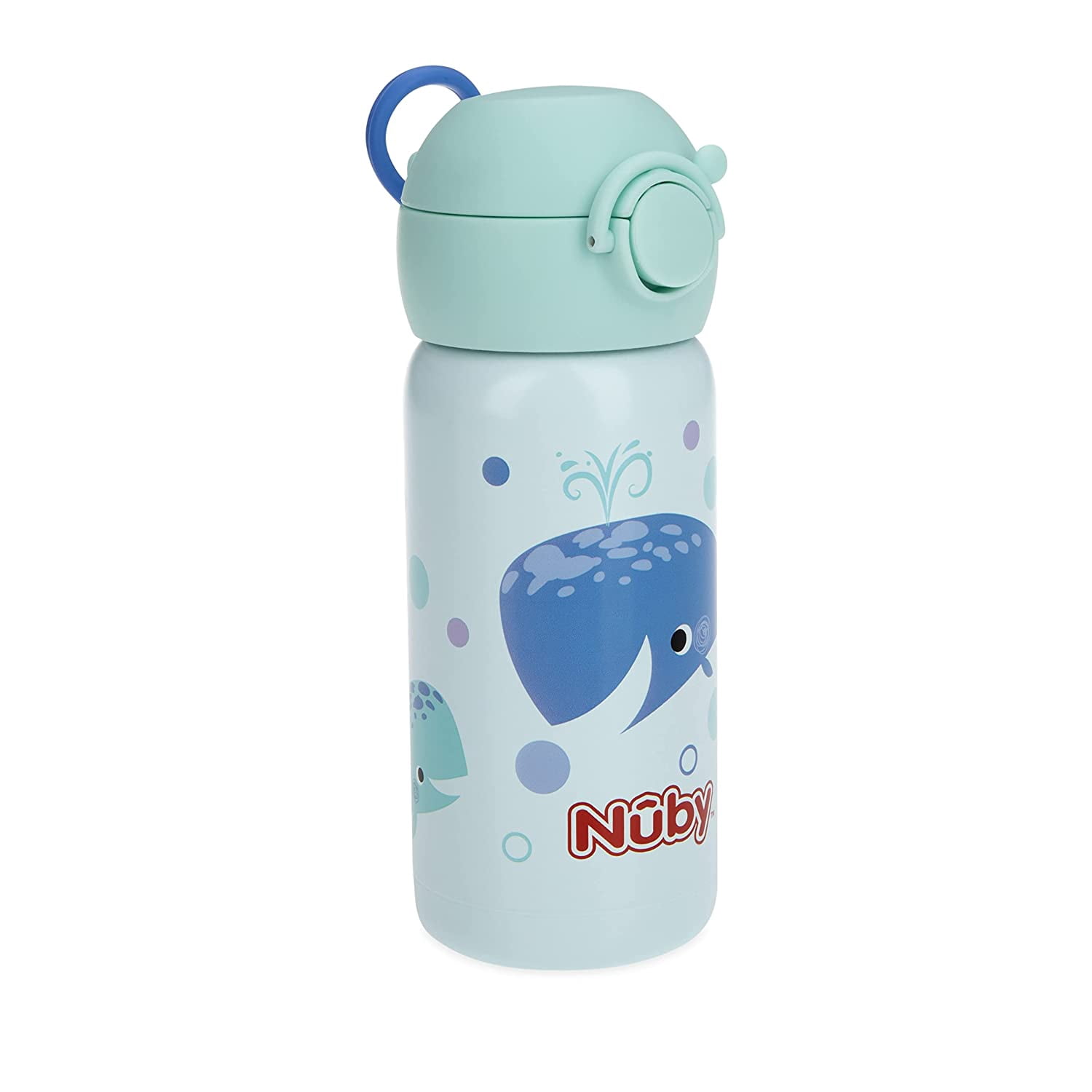 Nuby Thirsty Kids No-Spill Flip-It Active Stainless Steel Sippy Cup, 14 Oz, 18+ Months