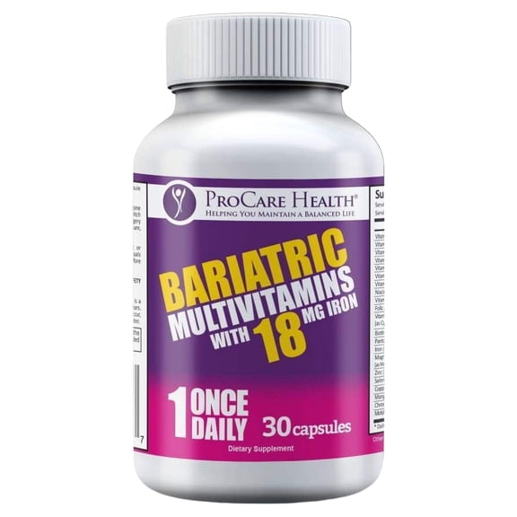 ProCare Health "1 per Day!" Bariatric Multivitamin Capsule with 18mg Iron Size: 30 Day Supply