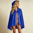 thumbnail image 6 of WAGUTH Womens Sparkly Sequin Hooded Cape Cloak Tie Front Glitter Cover Up Shawl for Halloween Party Outfits, 6 of 8
