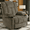 Brown, variant on Swivel Rocker Recliner Chair for Adults with Heat and Massage, Rocking Recliner Single Sofa Seat with Cup Holders