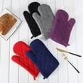 thumbnail image 3 of Clwellge Solid Purple 100% Cotton Oven Mitts for Kitchen Baking and BBQ, 2 Count, 3 of 8