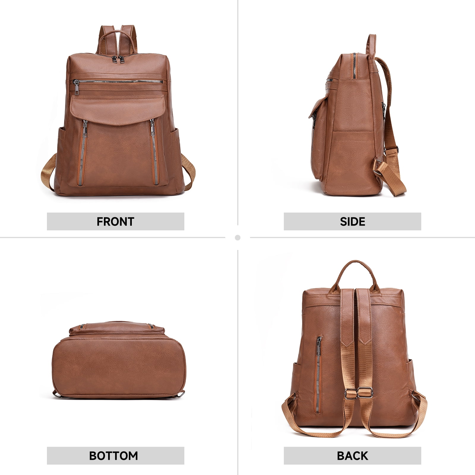 GOIACII Laptop Backpack for Women 13.3 inch,Travel Leather Backpack Purse,Professional Water-Resistant College Business Work Casual Daypack