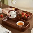 thumbnail image 3 of Solid Wood Tray Acacia Wood Premium Kung Fu Tea Small Tray Fruit Snacks Nuts Dessert Plate Desktop Storage Tableware 373 18x18cm 1pcs, 3 of 6