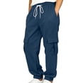 thumbnail image 2 of Miqool Boys Girls Cargo Sweatpants Drawstring Elastic Waist Joggers Sweat Pants Casual Athletic Track Pants with Multi Pockets for 5-15 Years, 2 of 9