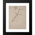 thumbnail image 2 of Jens Juel 11x14 Black Modern Framed Museum Art Print Titled - A Face, Standing on the Right Leg Men's Left Knee Supports Against a Stool; Not Drawn Completed (1745 - 1802), 2 of 5