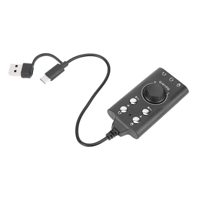 Usb USB Sound Card External Stereo Sound Card with Volume Control USB to 3.5mm Jack Sound Adapter for PC Laptop Desktop Headset
