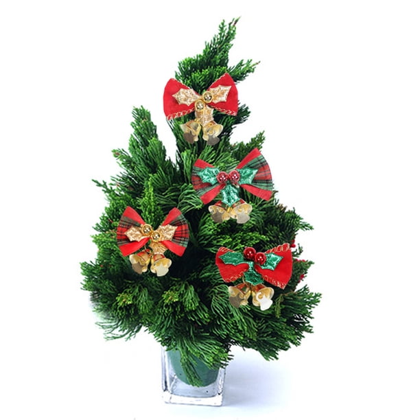 4 piezas Decoración navideña Lazos para árboles de Navidad Adornos para árboles de Navidad Decoraciones navideñas Manualidades navideñas