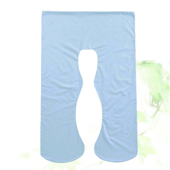 QIFULL 1Pack U Shape Pillow Case Blue with Zipper Design for Pregnancy Pillow Cover