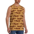 thumbnail image 2 of Haiem Men's Dachshund Dog Puppy Print Tank Tops Summer Sleeveless Cut Off Workout T-Shirts Fitness Vest Athletic Undershirts-Large, 2 of 8