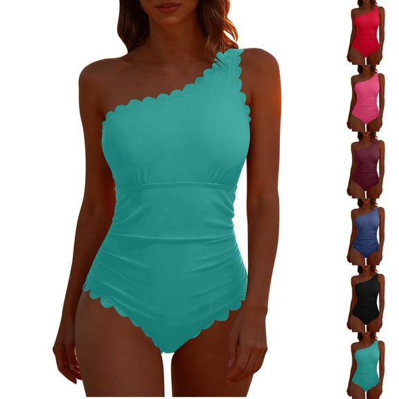 Sentmoon Womens Bikinis Spaghetti Strap Plus Size Women's Swimsuits Ladies' Casual and Fashionable Solid Color Lace Swimsuit Pants Set Trendy for Tummy Control & Full Coverage M