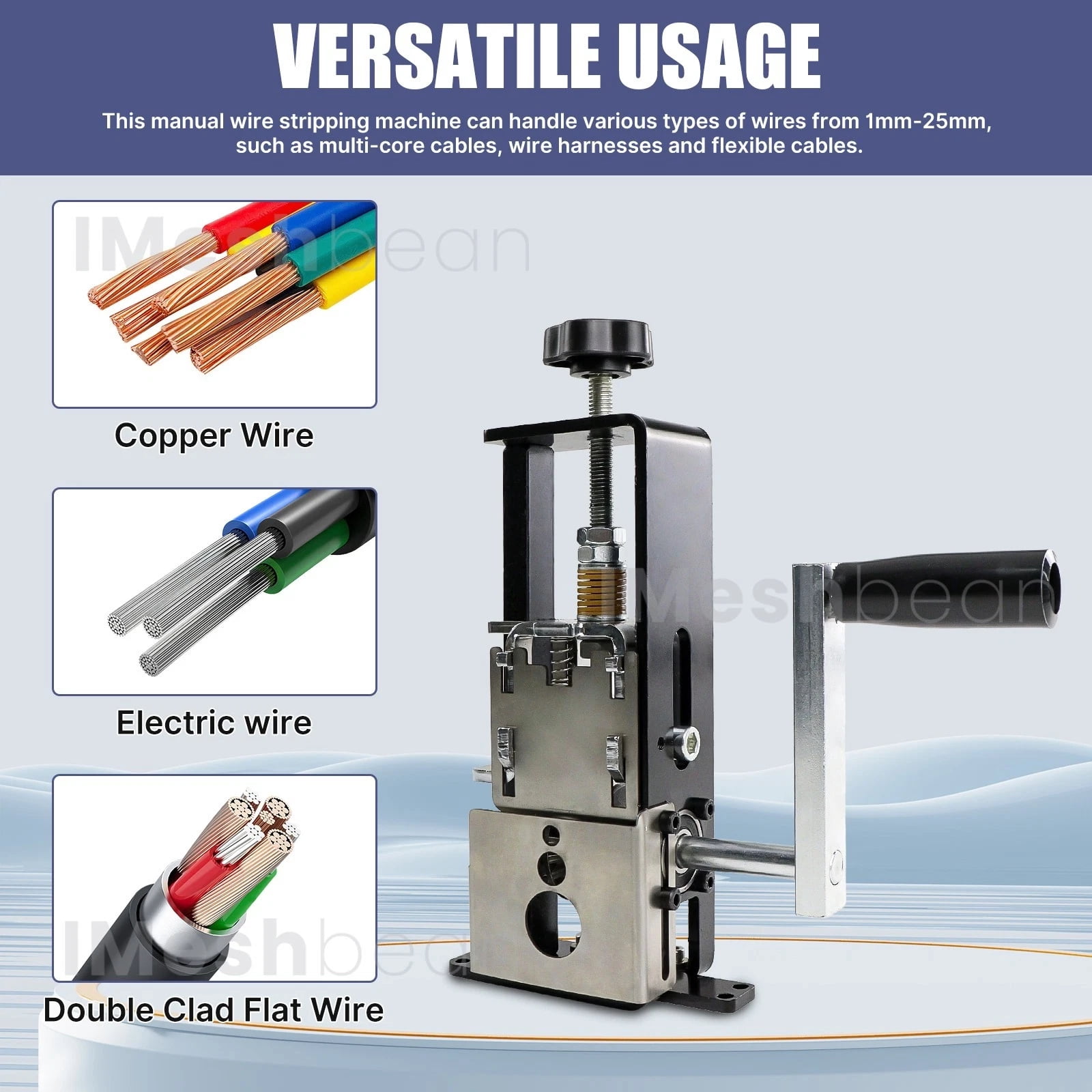 iMeshbean Electric & Manual Wire Stripping Machine Cable Cutter Copper Peeling Stripper US