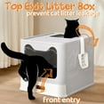 thumbnail image 2 of Enclosed Cat Litter Box with Lid Top Exit Covered Metal Stainl Steel Litter Box Leak Proof Odorl Easy to Clean Including Cat Litter Scoop and Litter Mat, 2 of 7