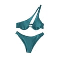 thumbnail image 2 of Cameland Ladies' Sexy Split Shoulder Steel Support Bikini Solid Color Two-piece Swimsuit, 2 of 3
