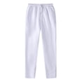 thumbnail image 2 of Men’s Baggy Sweatpants - Mens Joggers with Pockets Elastic Drawstring Waist, Wide-Leg Cotton Joggers for Lounge White 4XL, 2 of 3